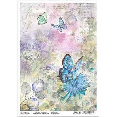 Blue Butterfly - A4 Rice Paper Microcosmos Ciao Bella Collection