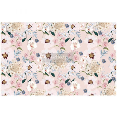 Blush Floral Decoupage Decor Tissue Paper Redesign with Prima