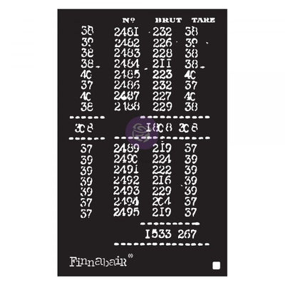 Book of Numbers Stencil Redesign with Prima Finnabair Stencil 6″X9″