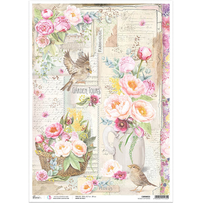 Bouquet of Peonies - A3 Rice Paper Notre Vie Ciao Bella Collection