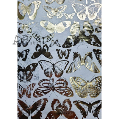 Butterflies Gilded Decoupage Rice Paper A4 Item No. 0086 by AB Studio