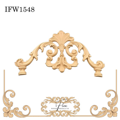 Center Scroll Pediment Applique IFW 1548