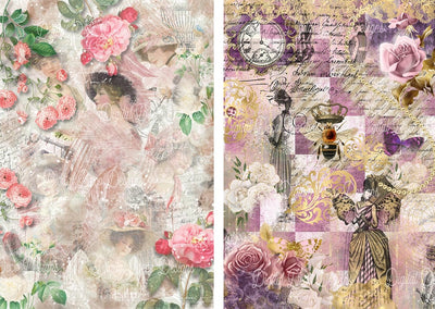 Charleston and Forever Queen Bee Combo A3 Rice Paper Digital Deco Design Collection