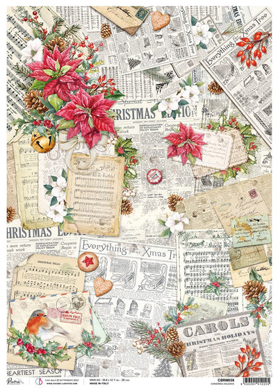 Christmas Carol A3 Rice Paper Christmas Vibes Collection by Ciao Bella