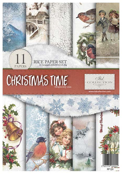 Christmas Time A4 Decoupage Rice Paper Set Item RP024 by ITD Collection