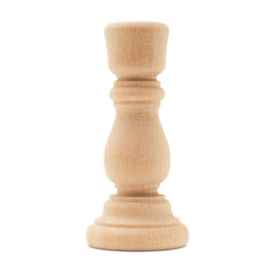 Classic Solid Wood Candlestick Holder -2 7/16 W x 3 H