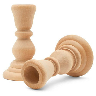 Classic Solid Wood Candlestick Holder -2 7/16 W x 4 H