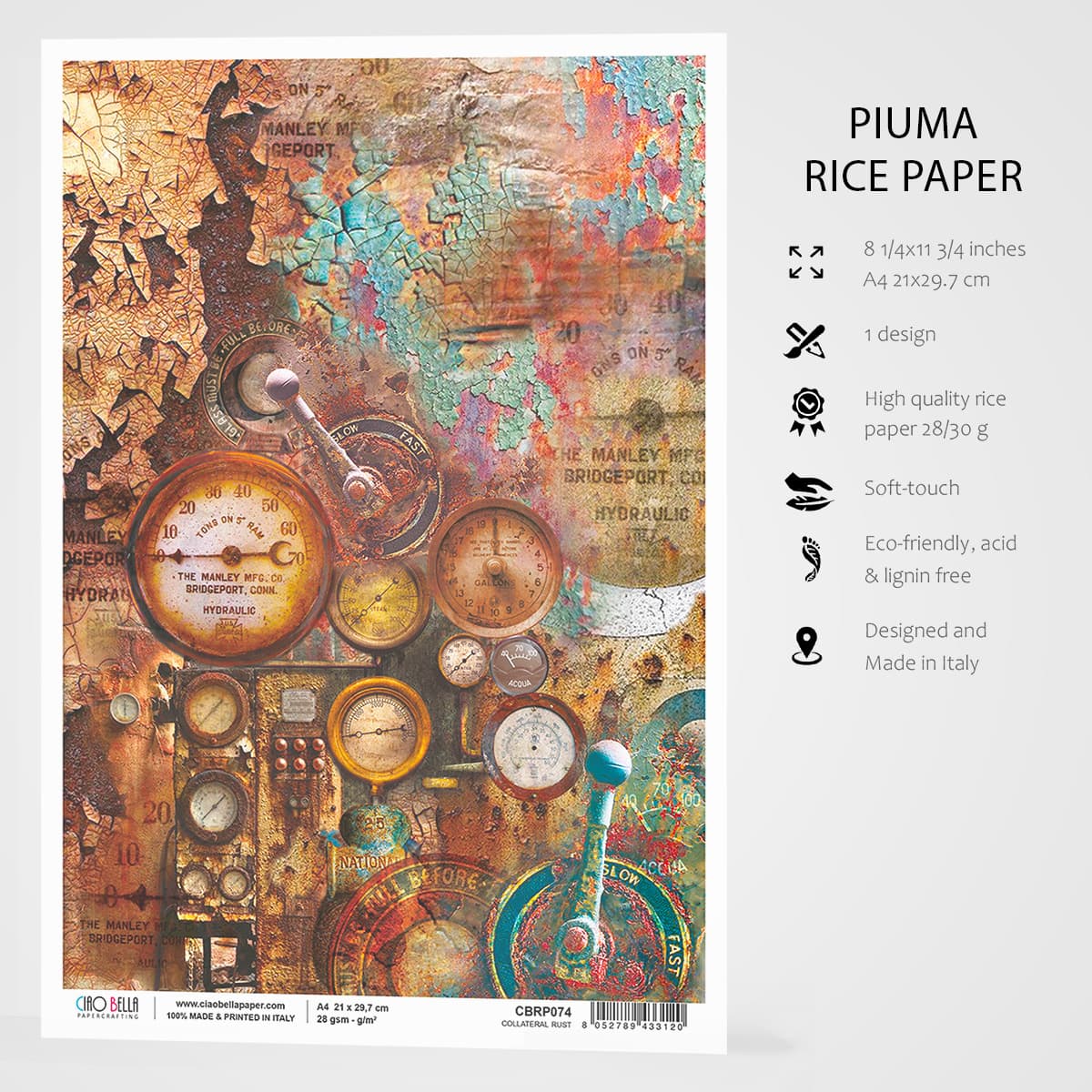 Collateral Rust Paper Collateral Rust - A4 Rice Paper Collateral Rust Ciao Bella Collection ...