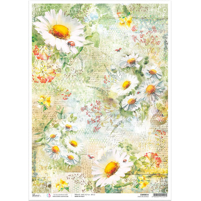 Daisies & Ladybugs - A3 Rice Paper Microcosmos Ciao Bella Collection
