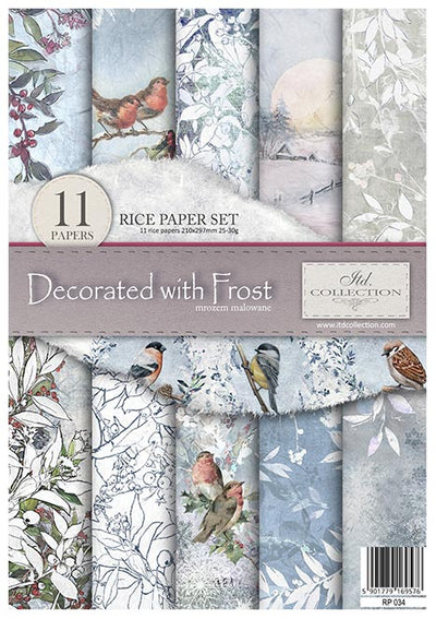 Decorated with Frost A4 Decoupage Rice Paper Set Item RP034 by ITD Collection