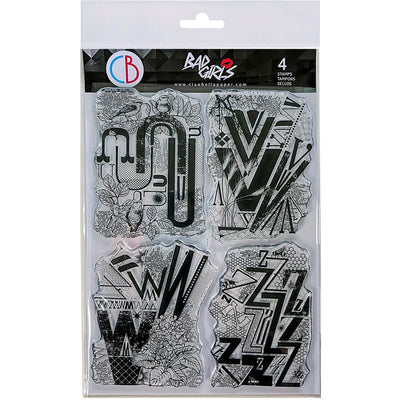 Design Letters UVWZ - Clear Stamp 6x8 by Ciao Bella Stamping Art