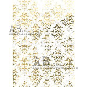 Distressed Leaf Damask Gilded Decoupage Rice Paper A4 Item No. 0209 by AB Studio