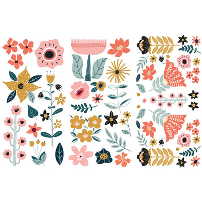 Doodle Flowers Mini-Transfer Redesign with Prima Total Sheet Size: 6″ X 12″