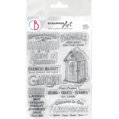 Farmhouse Garden - Clear Stamp 6x8 by Ciao Bella Stamping Art