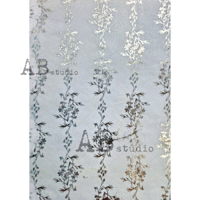 Floral Vines Gilded Decoupage Rice Paper A4 Item No. 0030 by AB Studio