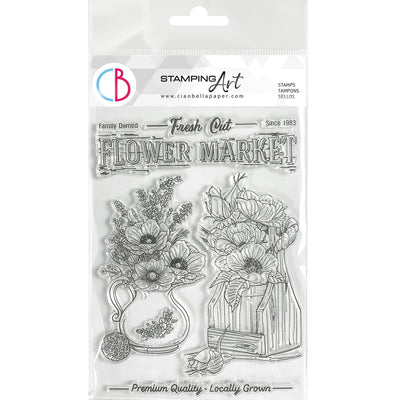 Flower Market - Clear Stamp 6x8 by Ciao Bella Stamping Art