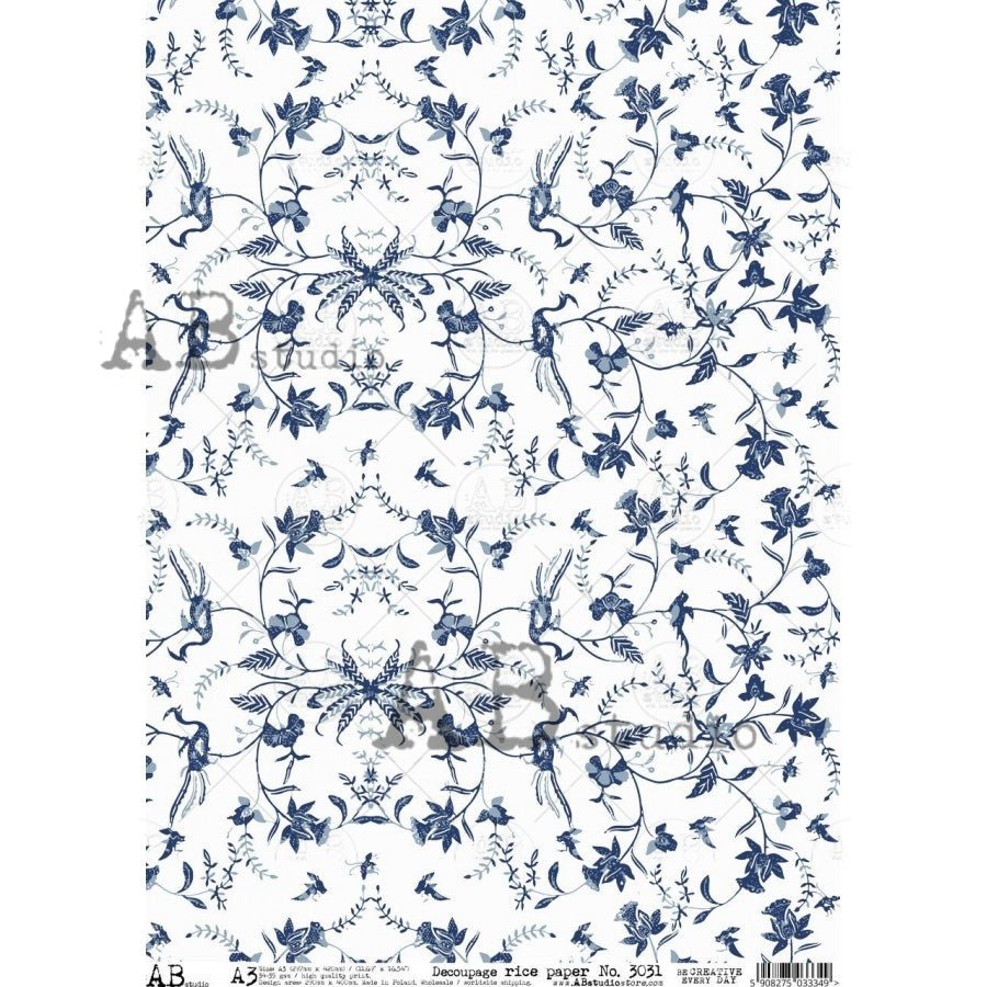 Flowering Peacock Decoupage Rice Paper A3 Item No. 3031 by AB Studio ...