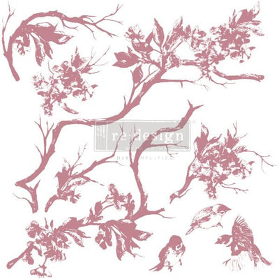 Forest Aviary Stamp Redesign Decor Clear-Cling Stamp