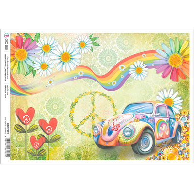 Give Peace a Chance - A4 Rice Paper The Seventies Ciao Bella Collection