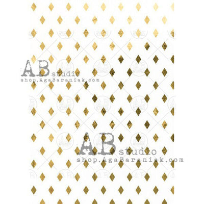 Gold Diamonds Gilded Decoupage Rice Paper A4 Item No. 0199 by AB Studio