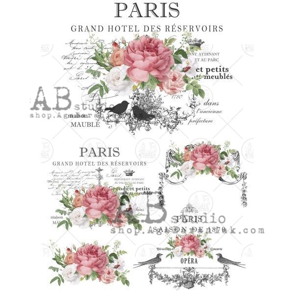 Grand Hotel Paris Decoupage Rice Paper A4 Item No. 0673 by AB Studio ...