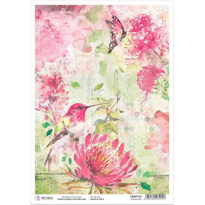 Hummingbird A4 Rice Paper by Ciao Bella
