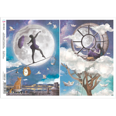 In the Moonlight - A4 Rice Paper Moon & Me Ciao Bella Collection