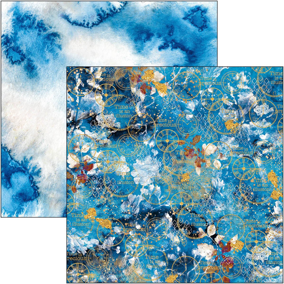 Ciao Bella Indigo A4 Creative Pad – Carte Decorative Ispirate Al Kintsugi Giapponese Per Scrapbooking E Mixed Media (190g/m², Made In Italy)