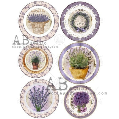 Lavender Medallions Decoupage Rice Paper A4 Item No. 0376 by AB Studio