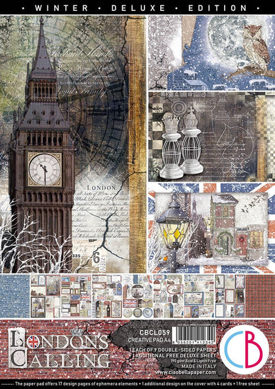 London's Calling Creative Pad A4 9/Pkg plus 1 free deluxe sheet by Ciao Bella