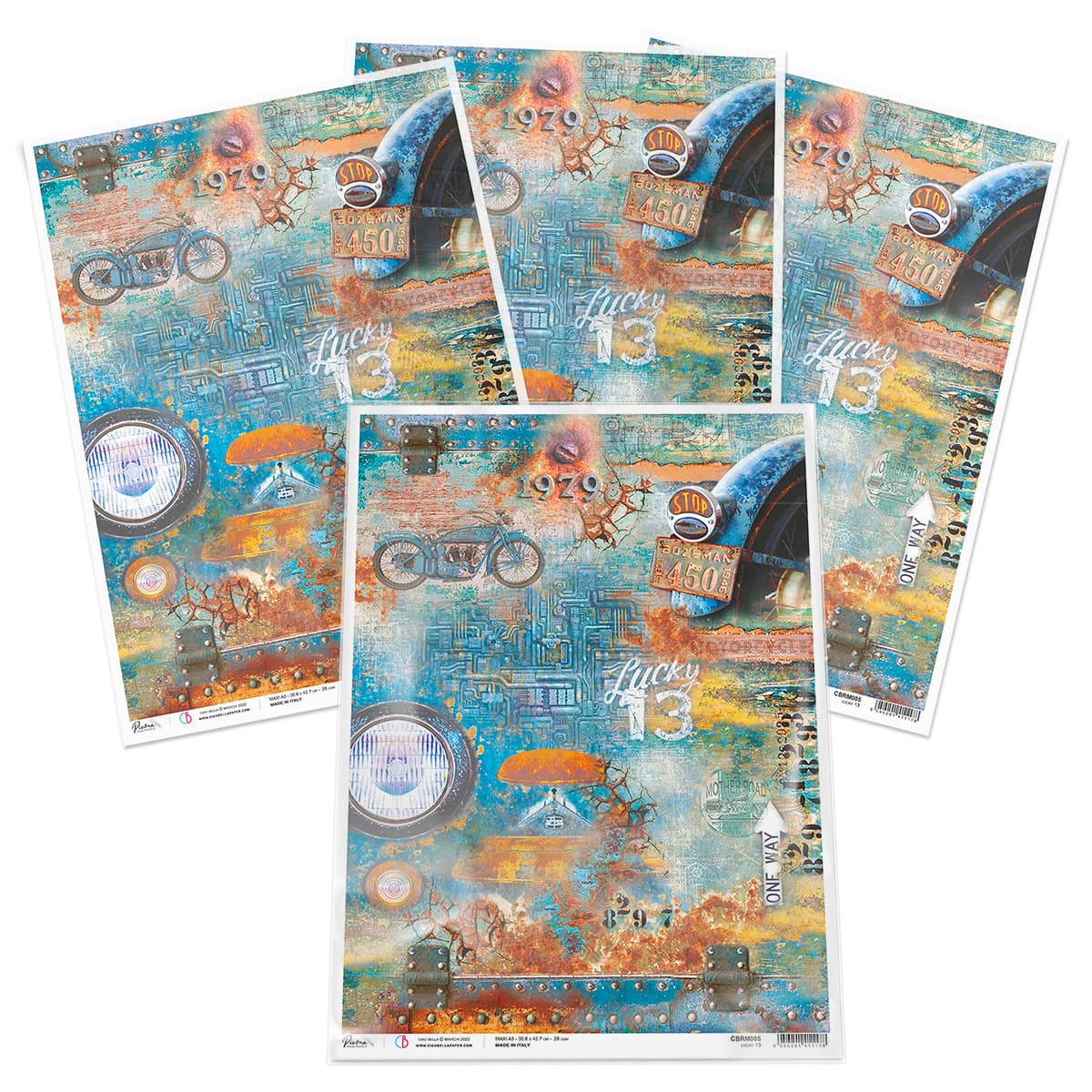 Collateral Rust Paper Lucky 13 - A3 Rice Paper Collateral Rust Ciao Bella Collection – All ...