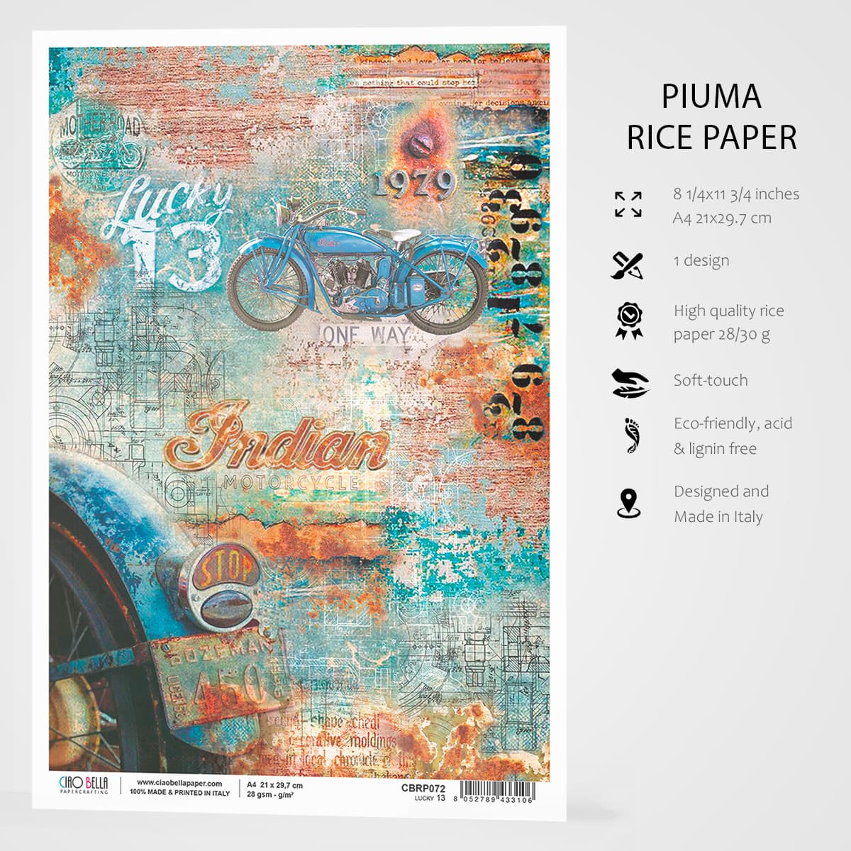 Collateral Rust Paper Lucky 13 - A4 Rice Paper Collateral Rust Ciao Bella Collection – All ...