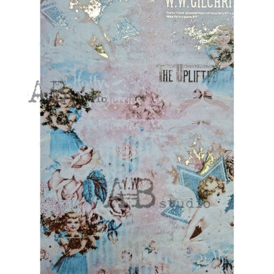 Mixed Voices Gilded Decoupage Rice Paper A4 Item No. 0023 by AB Studio