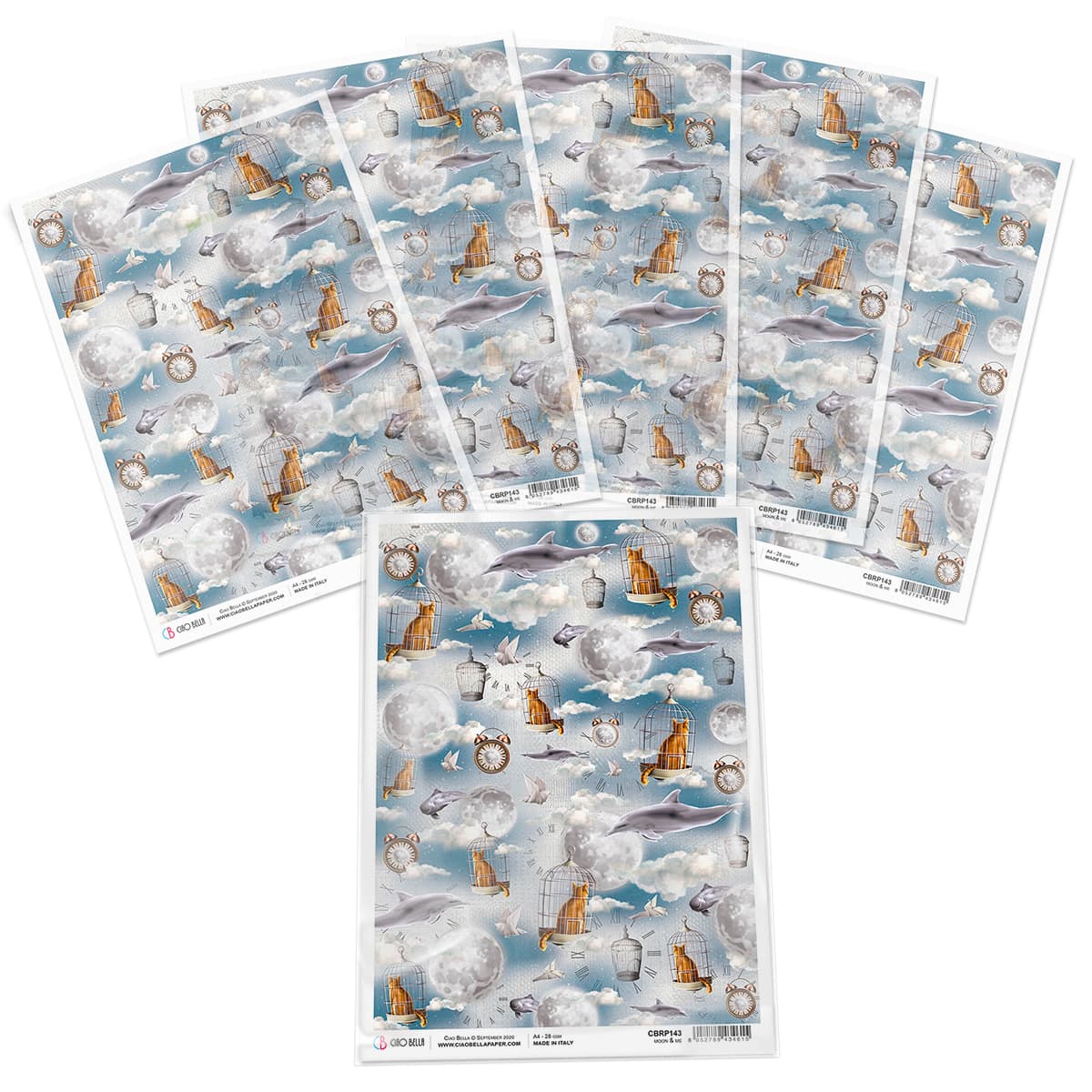 Moon & Me - A4 Rice Paper Moon & Me Ciao Bella Collection – All Paint ...