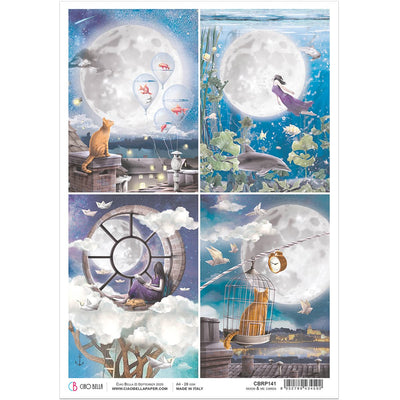 Moon & Me Cards - A4 Rice Paper Moon & Me Ciao Bella Collection