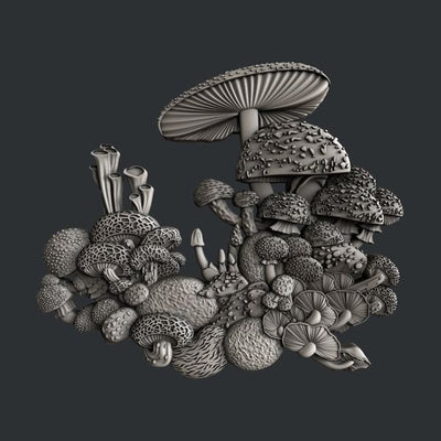 Mushroom Bloom 5 silicone mold by Zuri