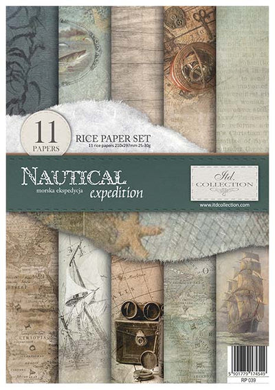 Nautical Expedition A4 Decoupage Rice Paper Set Item RP039 by ITD Collection