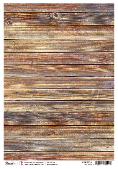 Old Wood A4 Rice Paper by Ciao Bella