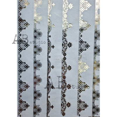 Ornate Borders Gilded Decoupage Rice Paper A4 Item No. 0091 by AB Studio