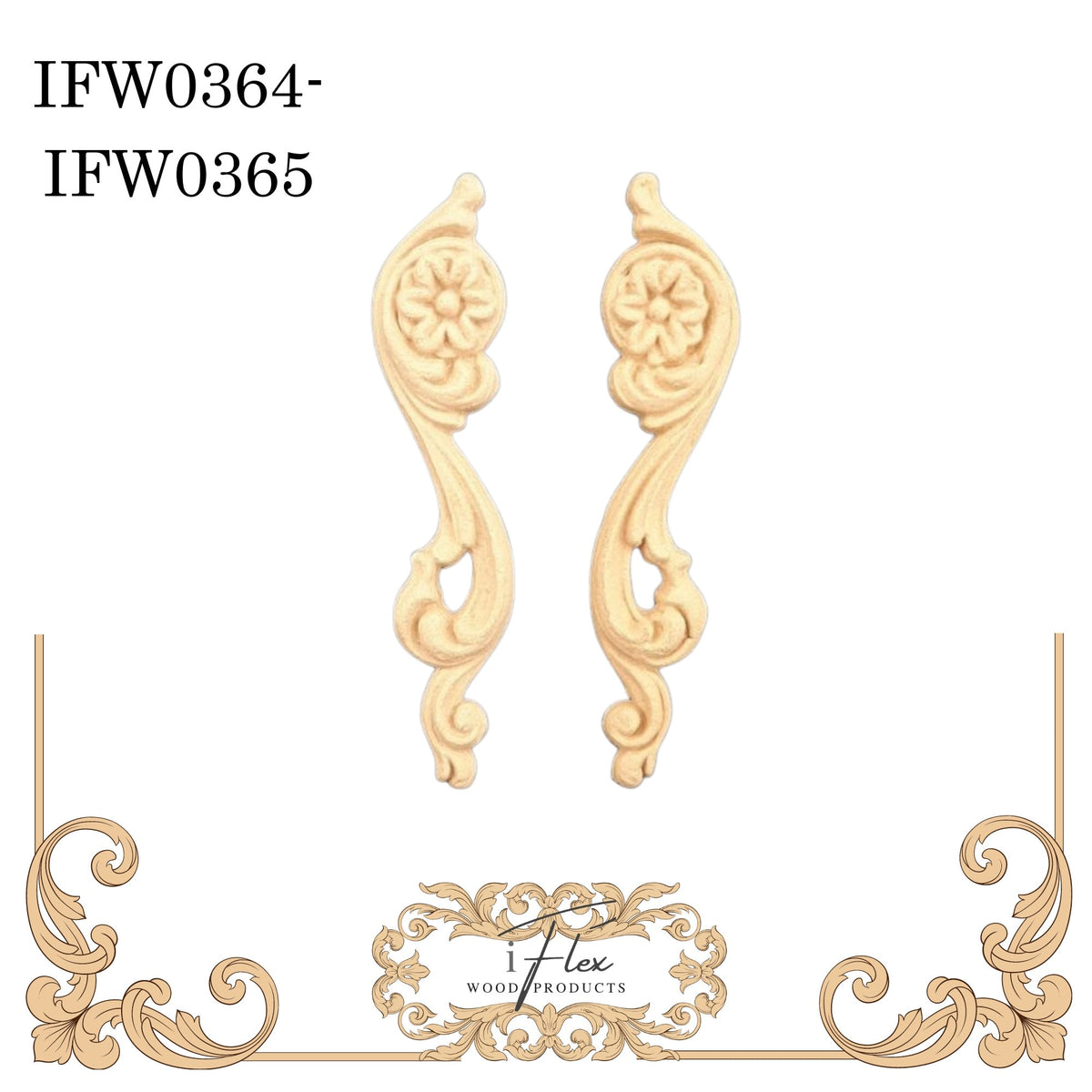 Pair of Scroll Moudings IFW 0364-0365 – All Paint Products