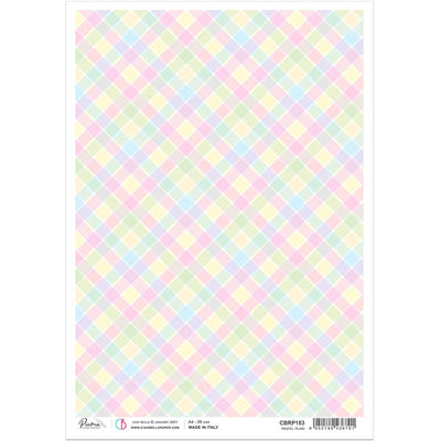 Pastel plaid - A4 Rice Paper My First Year Ciao Bella Collection