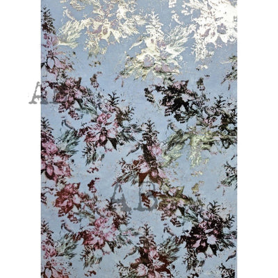 Poinsettia Gilded Decoupage Rice Paper A4 Item No. 0094 by AB Studio