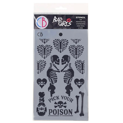 Poison Love - Texture Bad Girls Stencil 5x8 by Ciao Bella