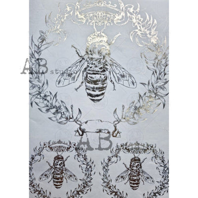 Queen Bee Gilded Decoupage Rice Paper A4 Item No. 1084 by AB Studio