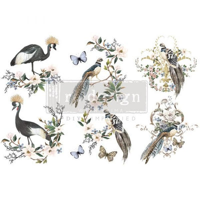 Rare Birds Mini-Transfer Redesign with Prima Total Sheet Size: 6″ X 12″