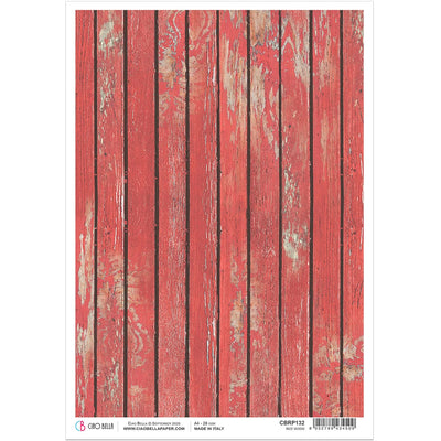 Red Wood - A4 Rice Paper Northern Lights Ciao Bella Collection