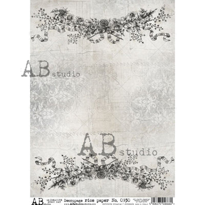 Ribbon and Garland Decoupage Rice Paper A4 Item No. 0930 by AB Studio