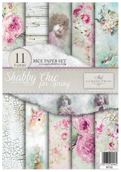 Shabby Chic for Spring A4 Decoupage Rice Paper Set Item RP030 by ITD Collection