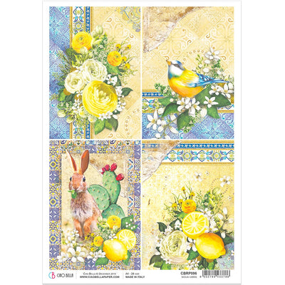 Sicilia Cards - A4 Rice Paper Sicilia Ciao Bella Collection