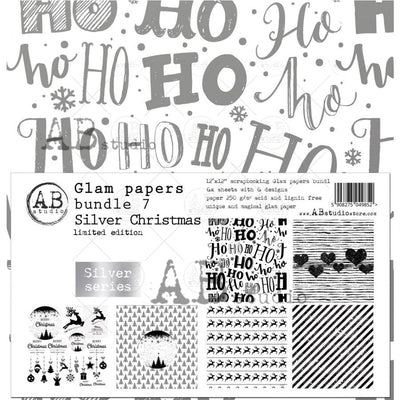 Silver Series Glam Papers Christmas Bundle 7 Scrapbooking Paper Pad Set 12x12 6/Pkg by AB Studio